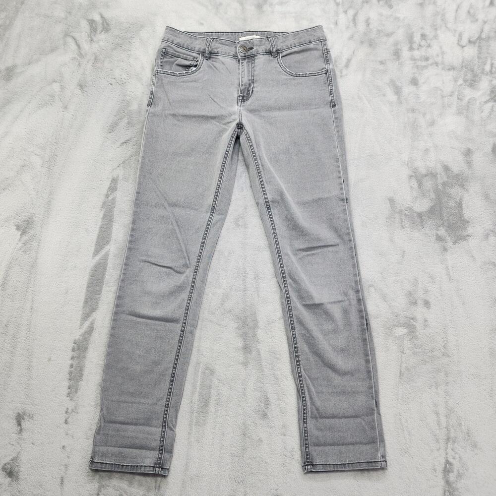 Maurices Jeans Women 1/2 Gray Mid Rise‎ Skinny Ankle Stretch Distressed Casual